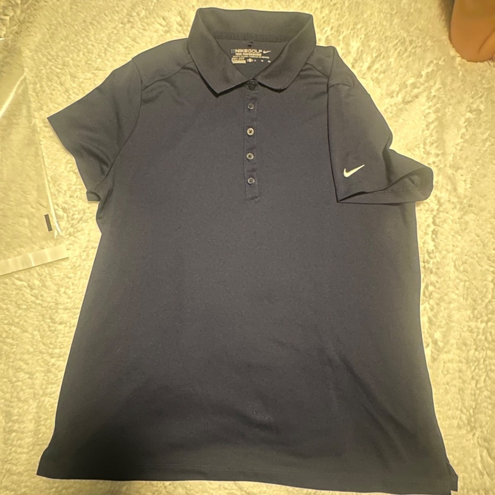 Nike Golf Men's XL Navy Blue Tour Performance Dri-Fit Polo Shirt Short Sleeve